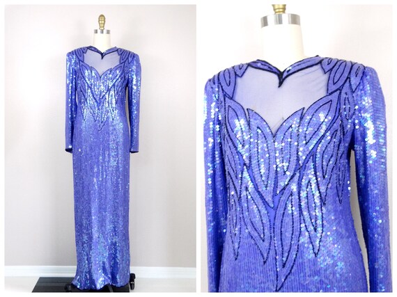 Judith Ann Creations Sequined Beaded Gown / Lavender … - Gem
