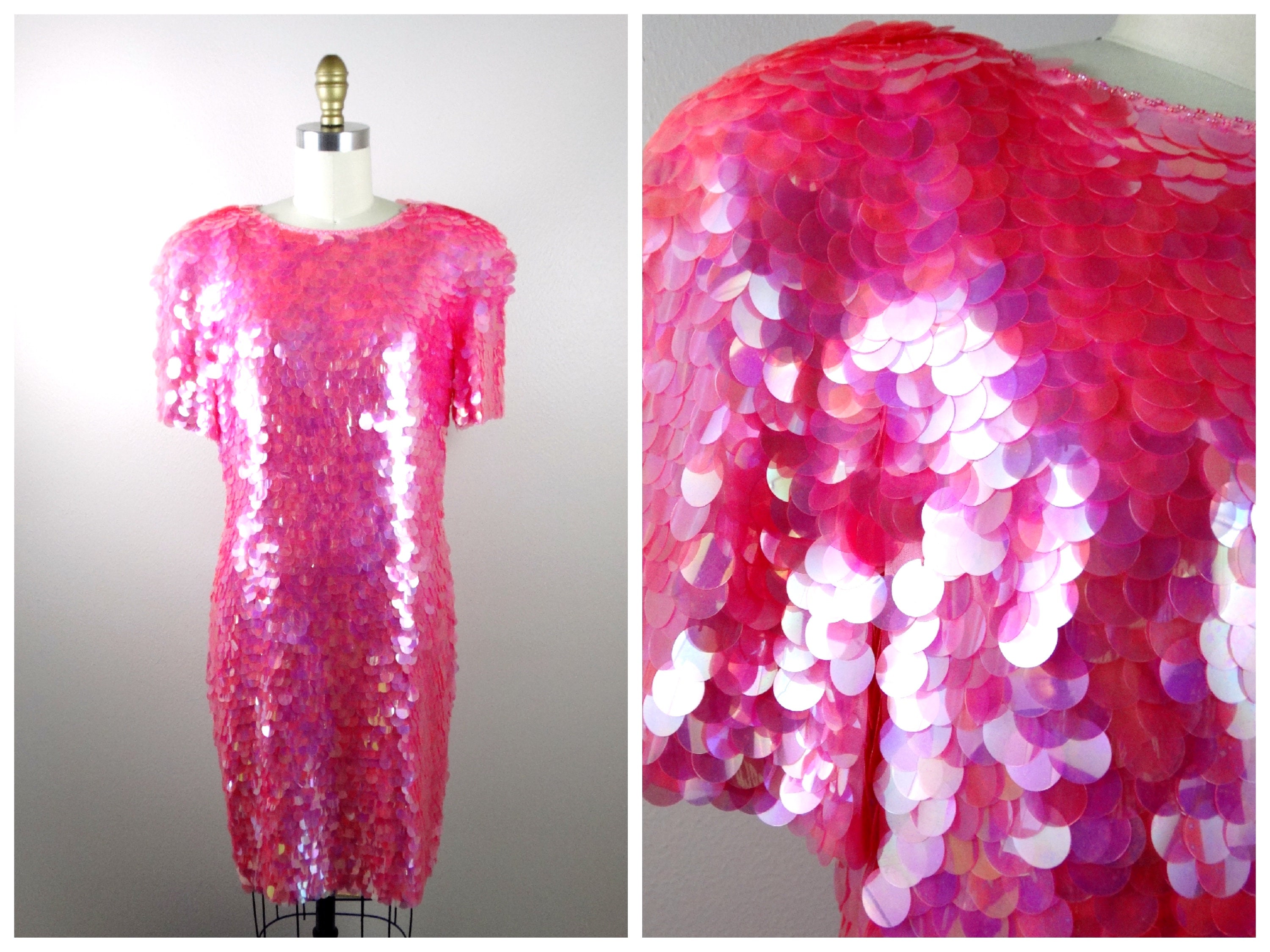 Dolce and gabbana top pink sequin dress