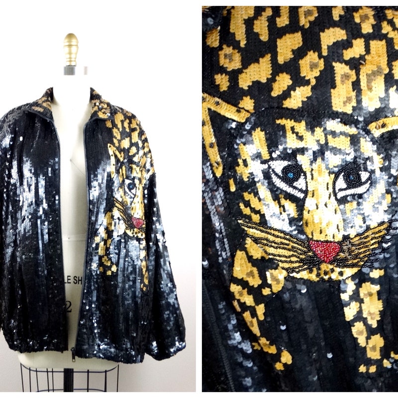 Cat Print Jacket - Etsy