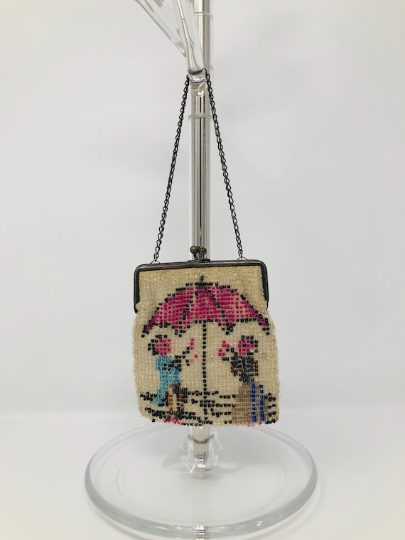 Children's Beaded Novelty Art Deco Bag // Small G… - image 2