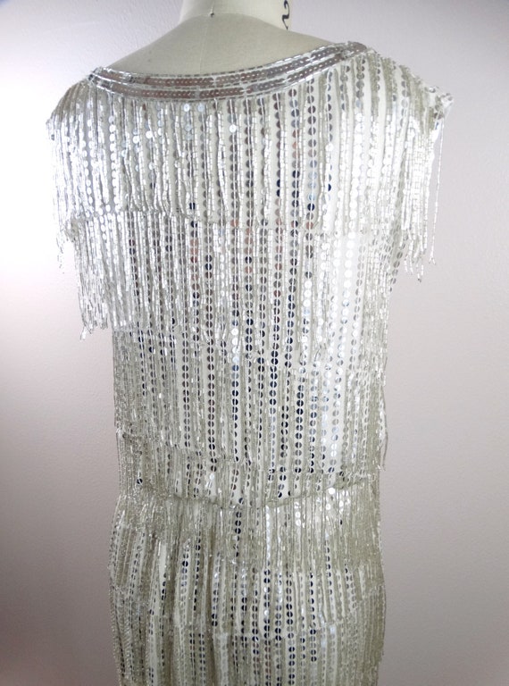 Glam All Fringe Beaded Dress // Vintage Mirror Si… - image 8