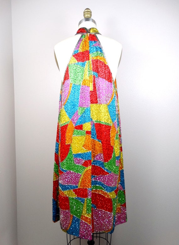 rainbow beaded dress Mami Beaded Halter Neck Maxi Dress - The Rainbow Fish Dress