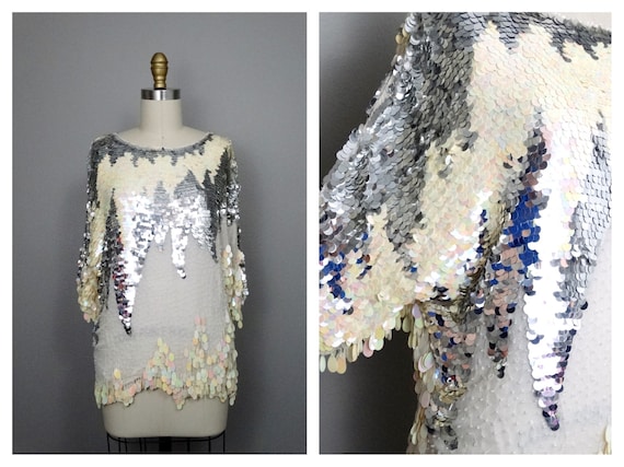 ivory sequin top