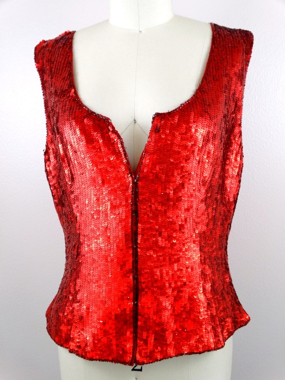 red sparkle blouse