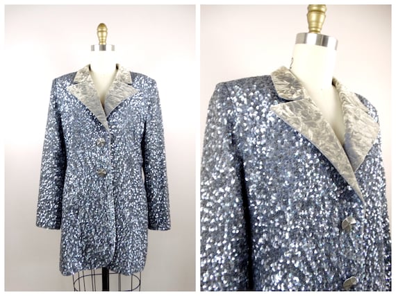 GALANOS All Sequined Couture Coat // Heavily Embellished - Etsy