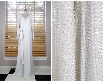 Sequin Beaded Wrap Wedding Gown, Plunging V-Neck Bridal Dress