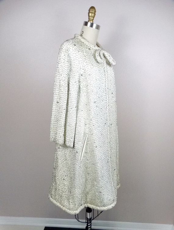 50s 60s Couture Crystal Beaded Bridal Swing Coat … - image 5
