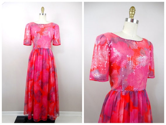 pink sequin flowy dress Maggie Sequin Dress