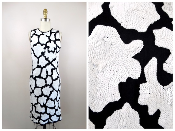cow print sequin dress White & Brown Multi Trim Sequin Cow Print Dress