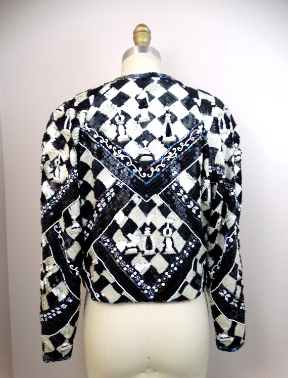 Glam NOVELTY Sequin Bolero // Checker Embellished… - image 6