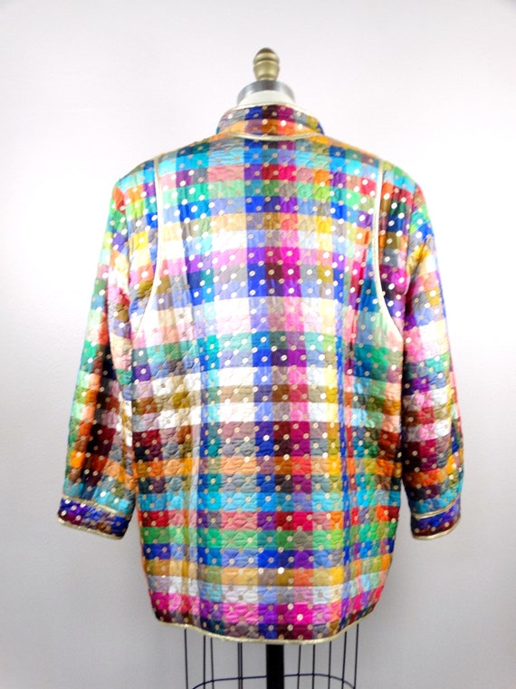 GEOFFREY BEENE Sequined Jacket / Rainbow Color Bl… - image 6