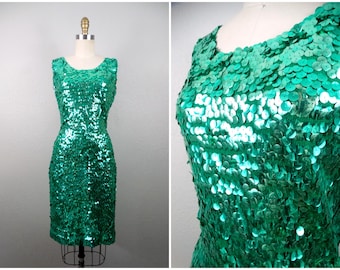 50er Jahre Paillettenkleid, Bullock's Couture Wackelkleid