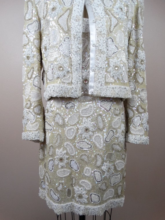 RARE Crystal Couture Rhinestone Mini Dress and Bo… - image 5