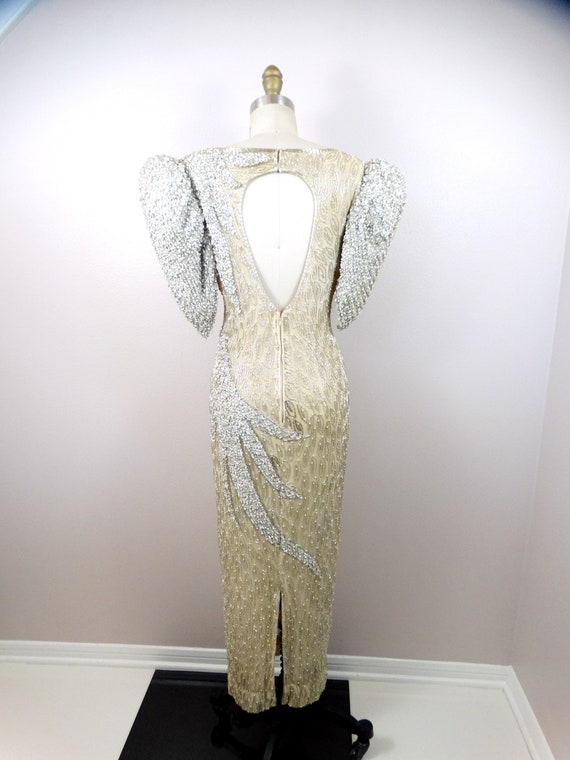 AVANT GARDE Sequined Beaded Gown // Dramatic 80s … - image 6