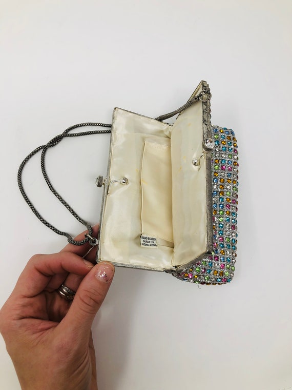 50s 60s Pastel Crystal Beaded Handbag // Rhinesto… - image 8