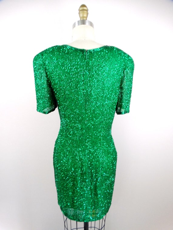 Emerald Green Beaded Mini Dress by ...