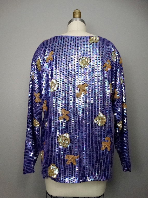 RARE Picasso Sequin Top / Abstract Wearable Art V… - image 5