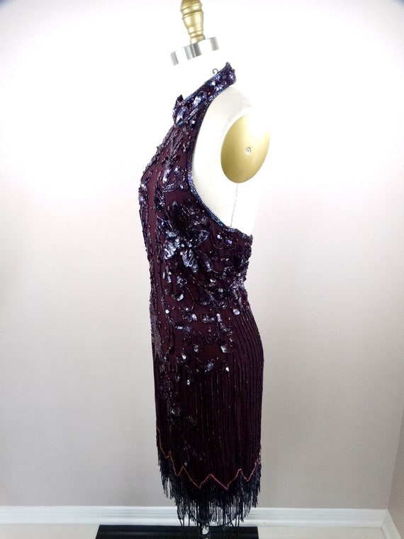 VTG Fringe Beaded Dress // Fringed Bead Embellish… - image 5