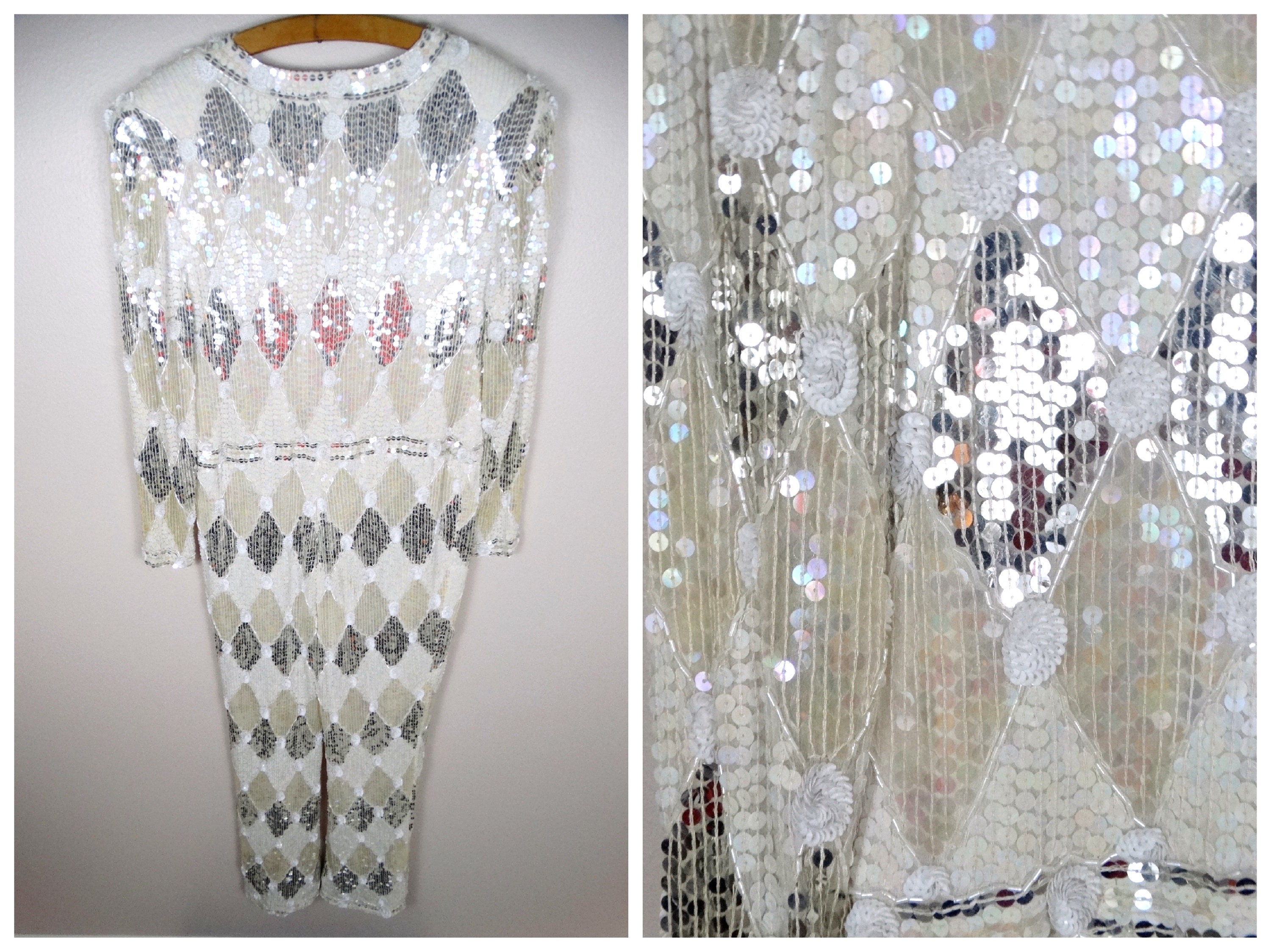 70年代、80年代のスパンコールジャンプスーツ / ヴィンテージ