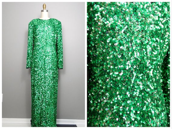 90s Couture Vintage Sequin Gown by Philippe Albert / Kelly | Etsy