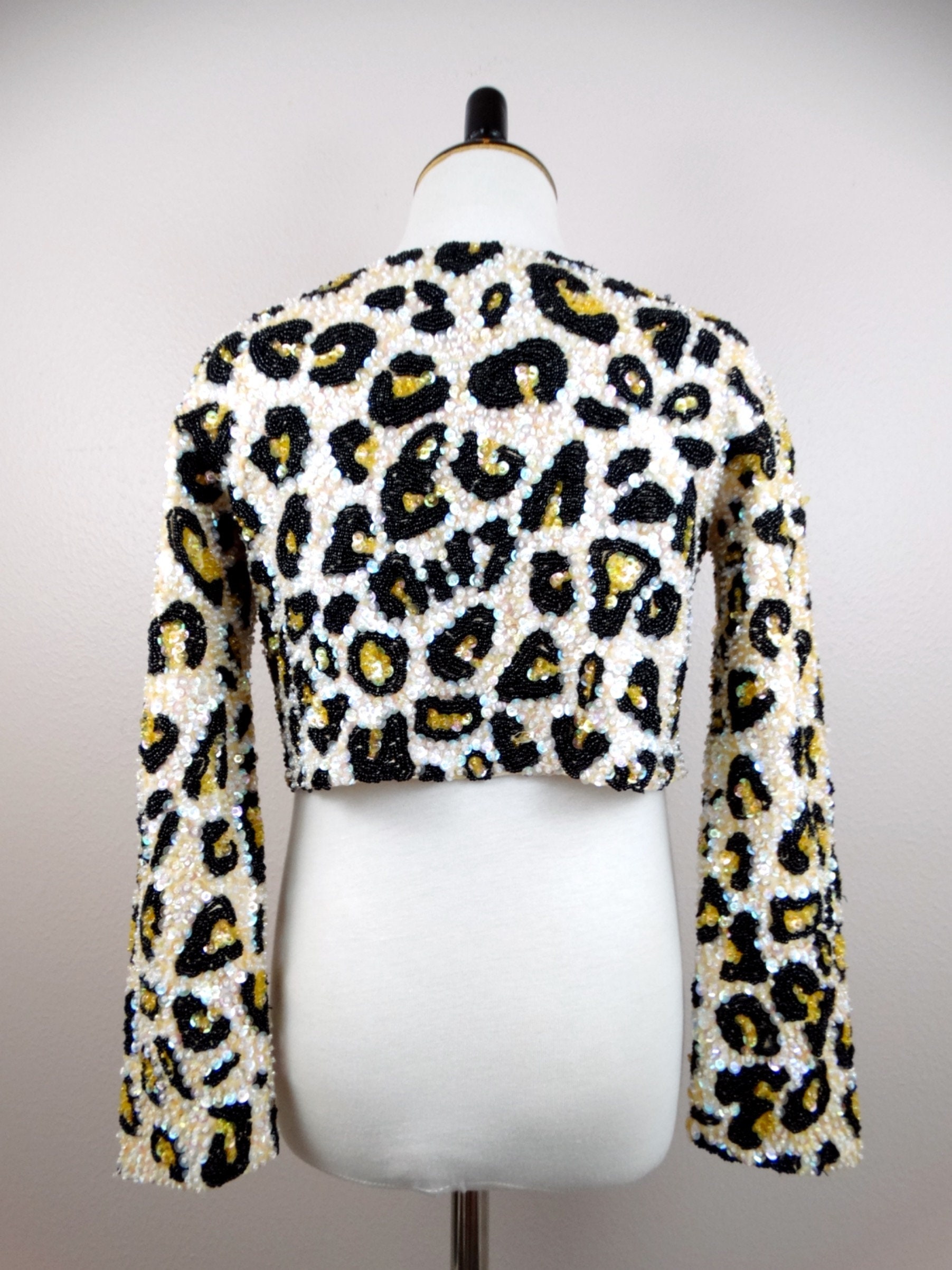 6x/7 Girl's Sequin Leopard Bolero // Wild Animal Print