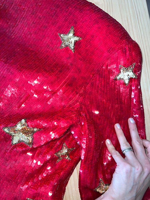 LILLIE RUBIN Sequined Beaded Jacket Top & Skirt /… - image 9
