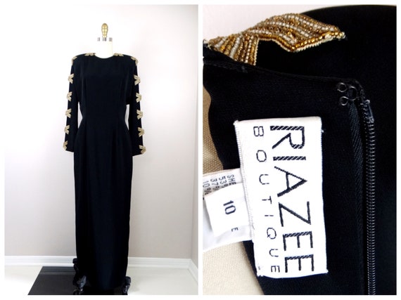 RIAZEE Boutique Beaded Evening Gown / Peekaboo Em… - image 8