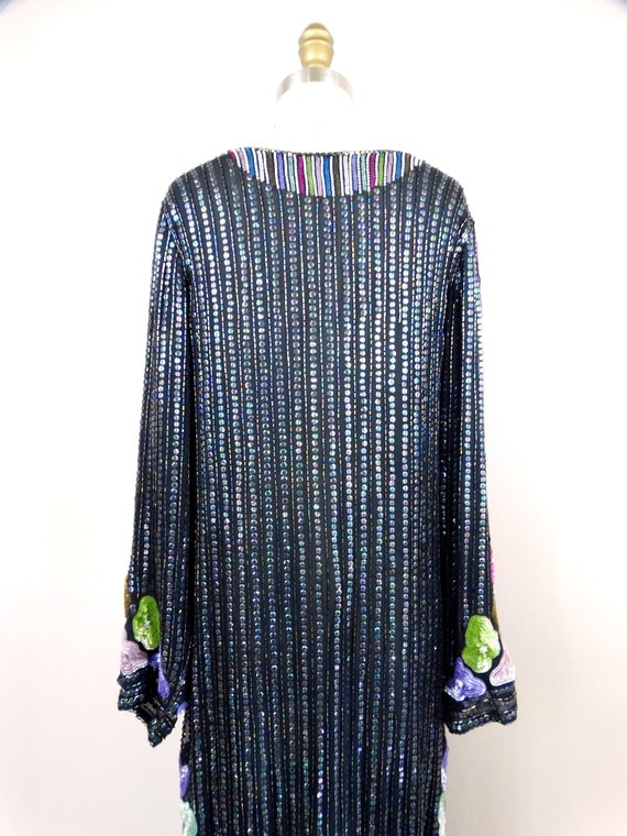 Art Deco Sequin Beaded Gatsby Dress // Colorful E… - image 8