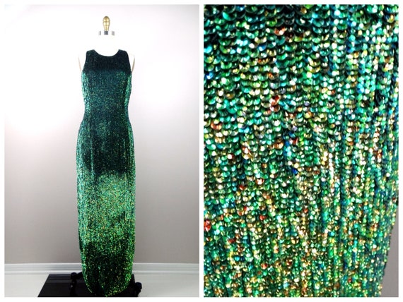 Color Changing Sequined Gown / Iridescent Chamele… - image 1