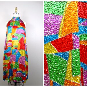 Rainbow Beaded Dress | Heavily Embellished Dress | Heavy Fully Beaded Mini Dress