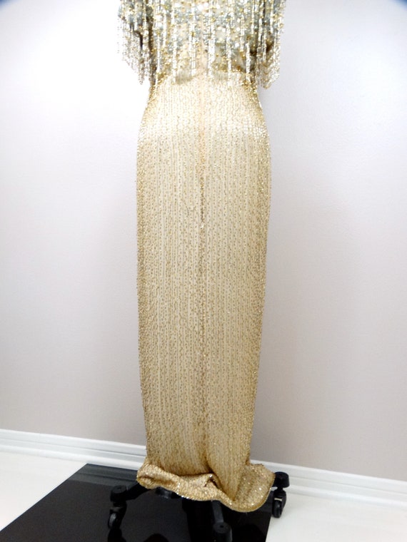 DAZZLING Beaded Fringe Gown // Avant Garde Vintag… - image 9