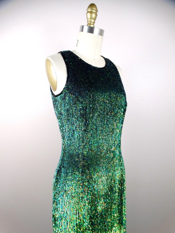 Color Changing Sequined Gown / Iridescent Chamele… - image 7