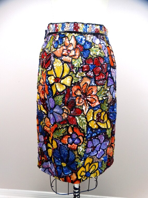 Vintage Beaded Mini Skirt