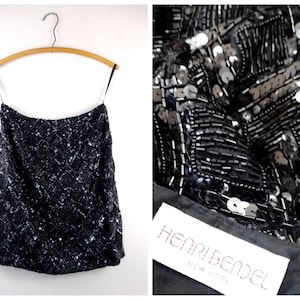Henri Bendel Beaded Mini Skirt // HEAVY Sequin Mini Skirt