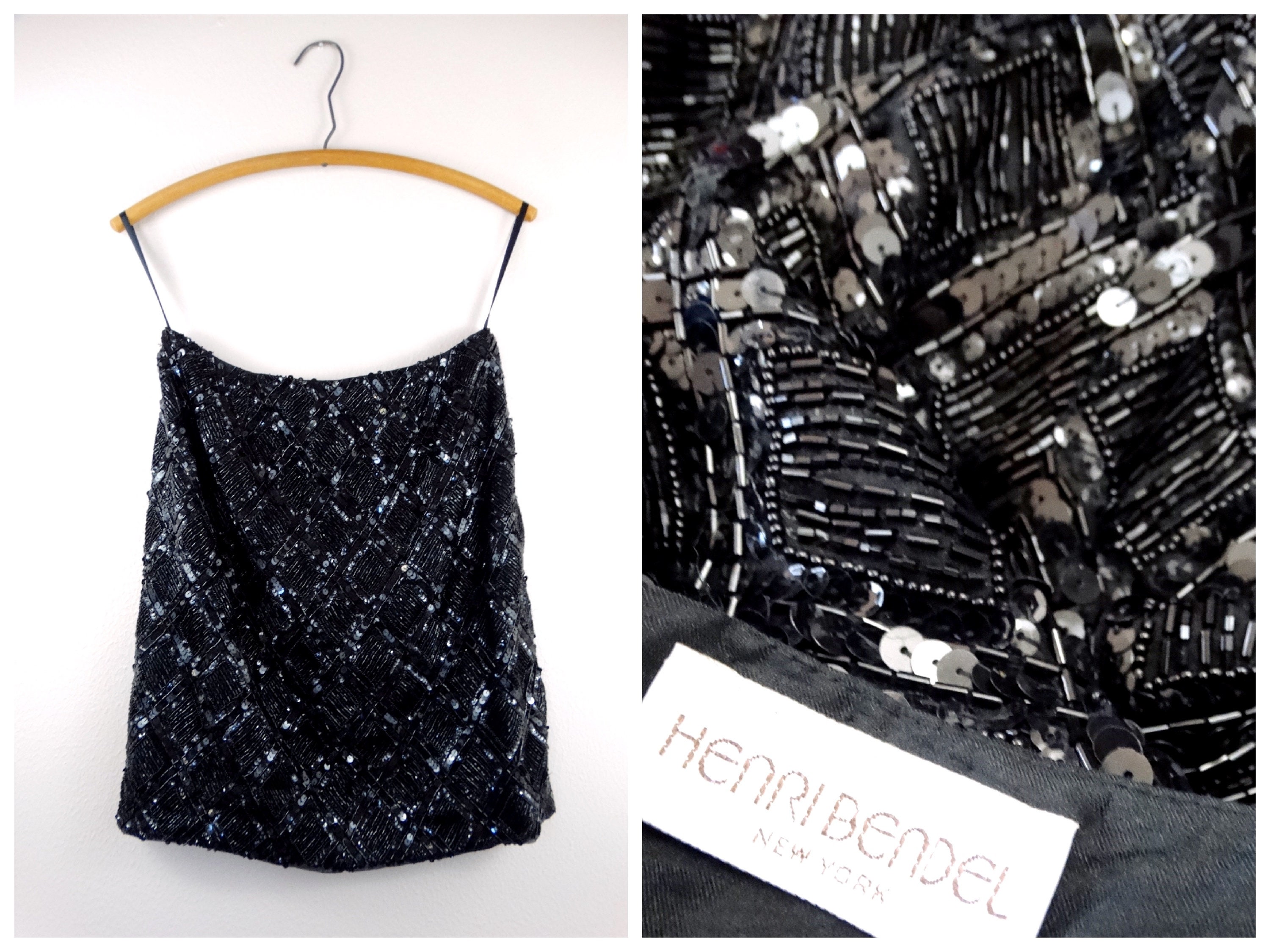Henri Bendel Beaded Mini Skirt/Heavy Sequin