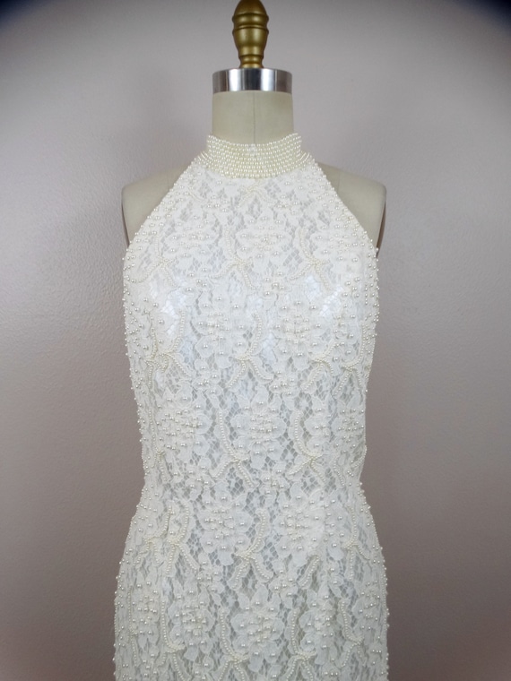 Vintage Wedding Dress With Pearl Detail Luxury Vintage