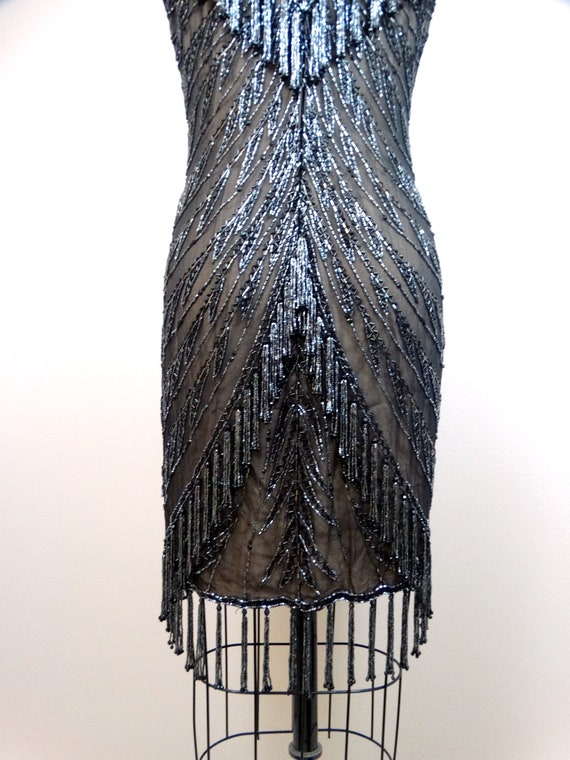 Bob Mackie Fringe Beaded Mini Dress // Designer C… - image 8