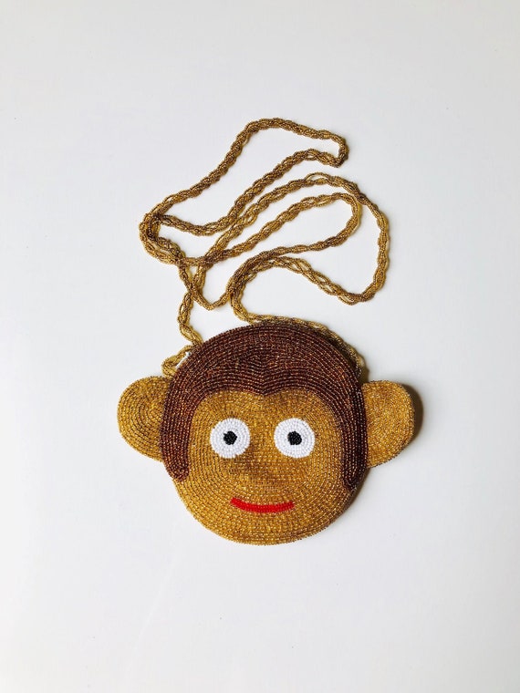 Novelty Beaded Bag / Animal Face Purse / Fully Emb