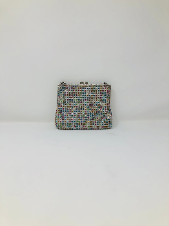 50s 60s Pastel Crystal Beaded Handbag // Rhinesto… - image 3