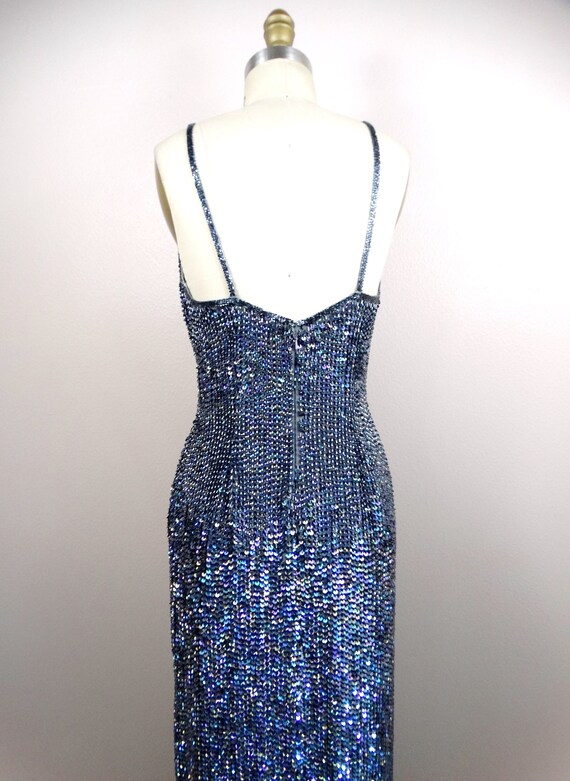 Oilslick Sequin Gown / Iridescent Black Sequined … - image 7