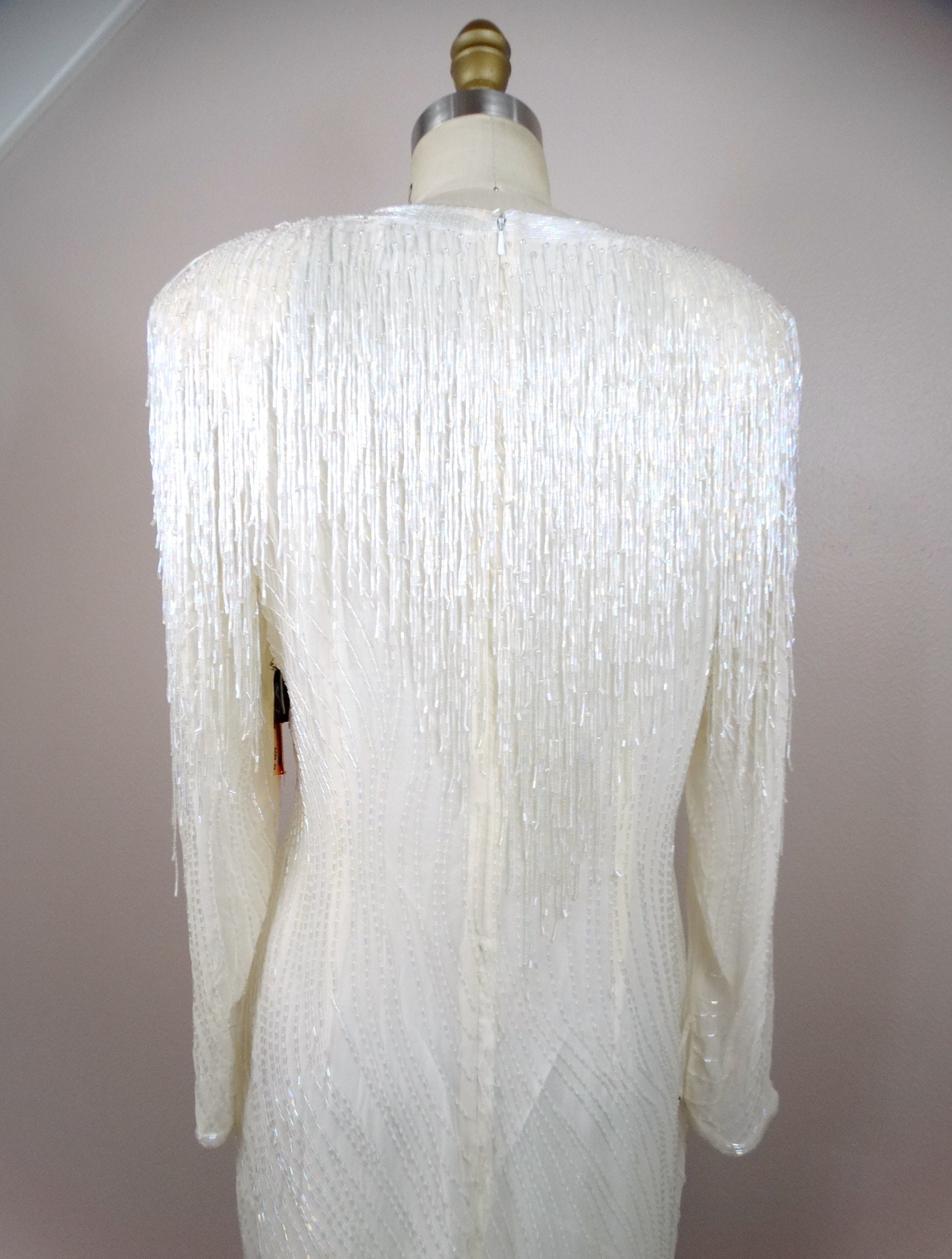 adrianna papell fringe beaded cocktail dress Adrianna Papell AP1E204265