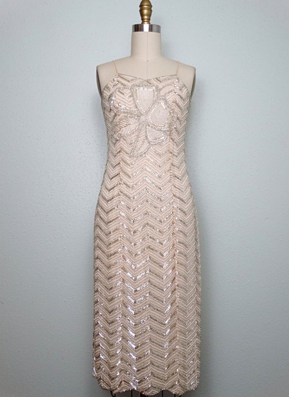 EXQUISITE Pearl Beaded Dress // Bead Embellished … - image 4