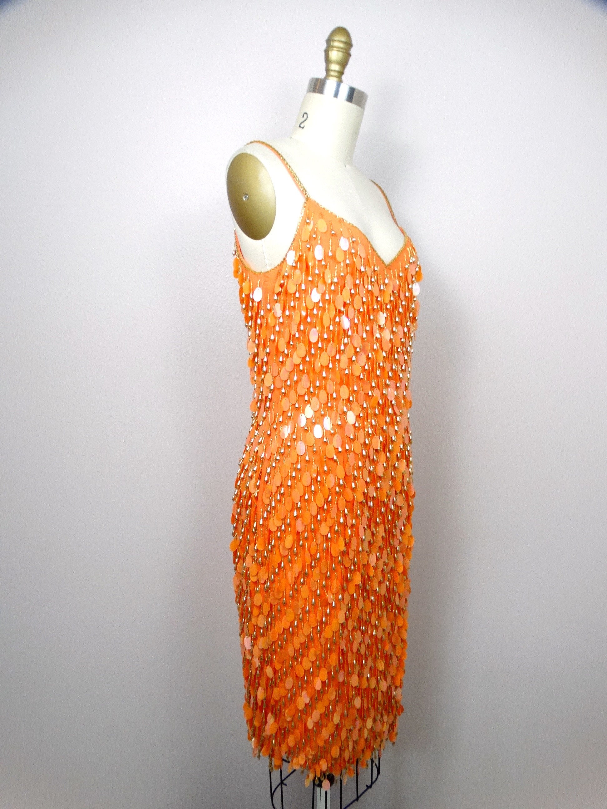 white christmas dresses Sparkly Orange Sequin Prom Dress – Mermaid Formal Dress with Slit, Spa –  Viniodress