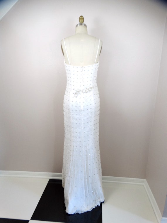 VTG Rhinestone Crystal Encrusted Wedding Gown // … - image 7