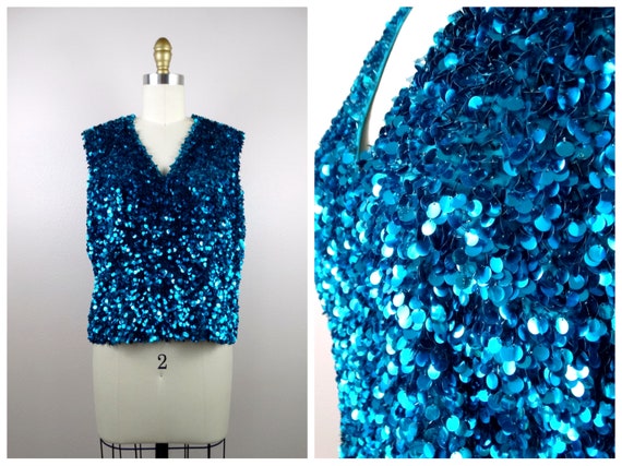 60s Paillette Sequined Top by Bullocks Wilshire /… - image 10