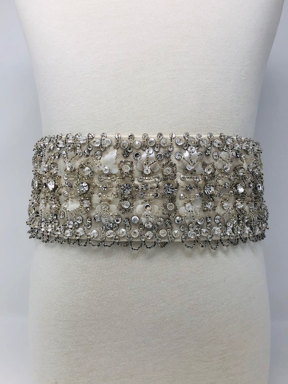 Vintage GLAM Crystal Rhinestone Beaded Bridal Belt