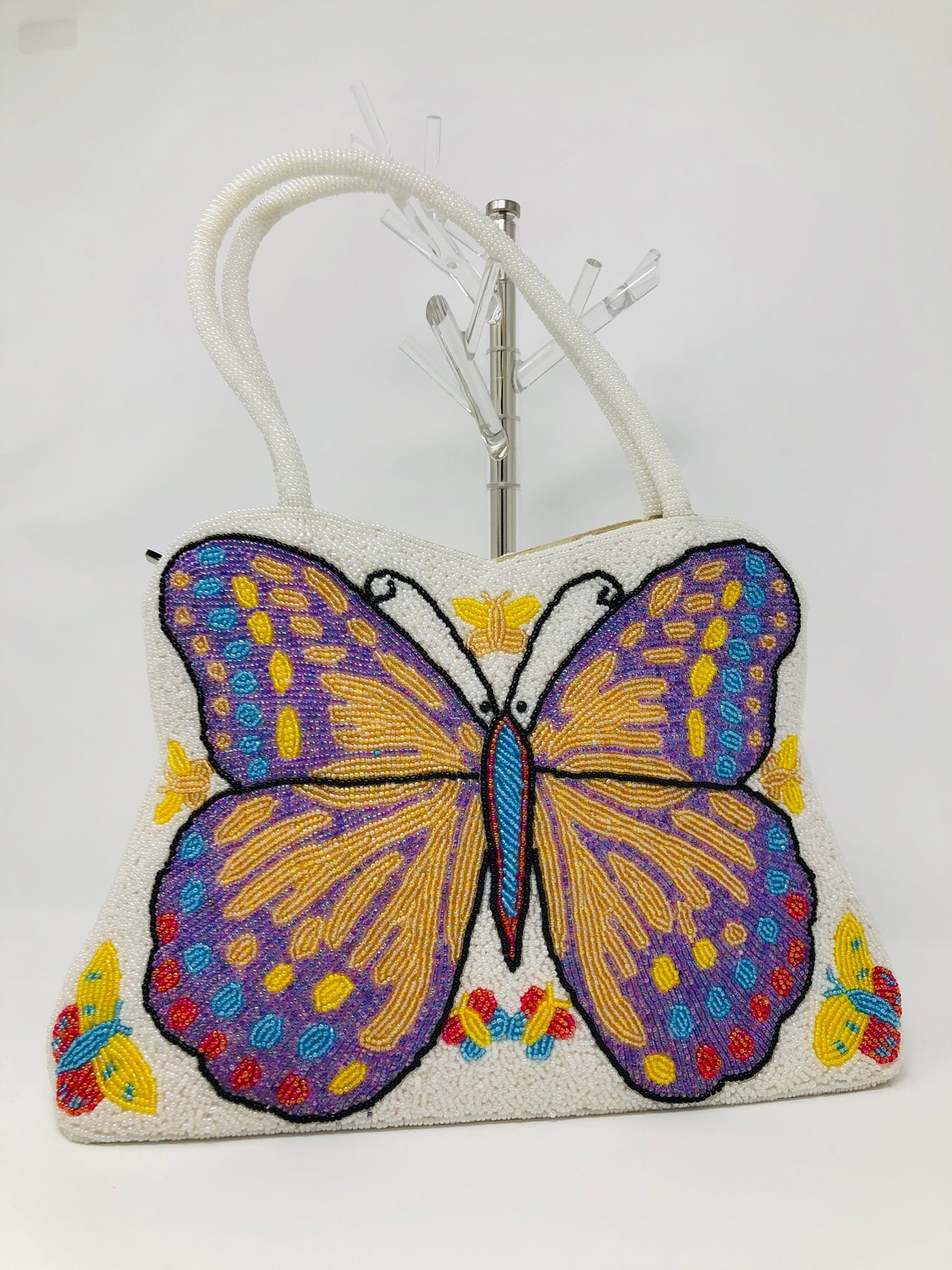 Vintage Retro Beaded Butterfly Purse // Fully Beaded Novelty | Etsy