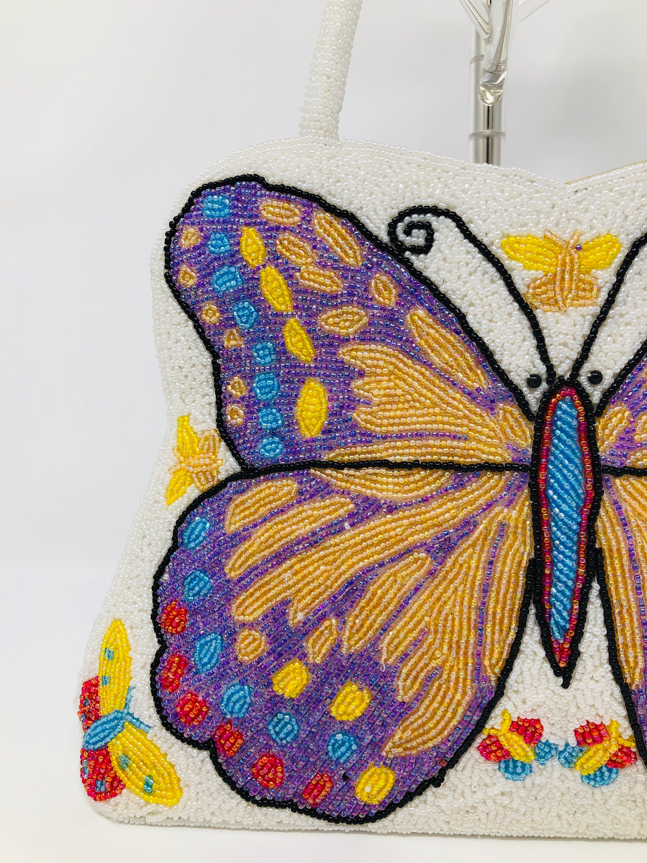 Retro Beaded Butterfly Purse // Fully Beaded Novelty Bag // Etsy Denmark
