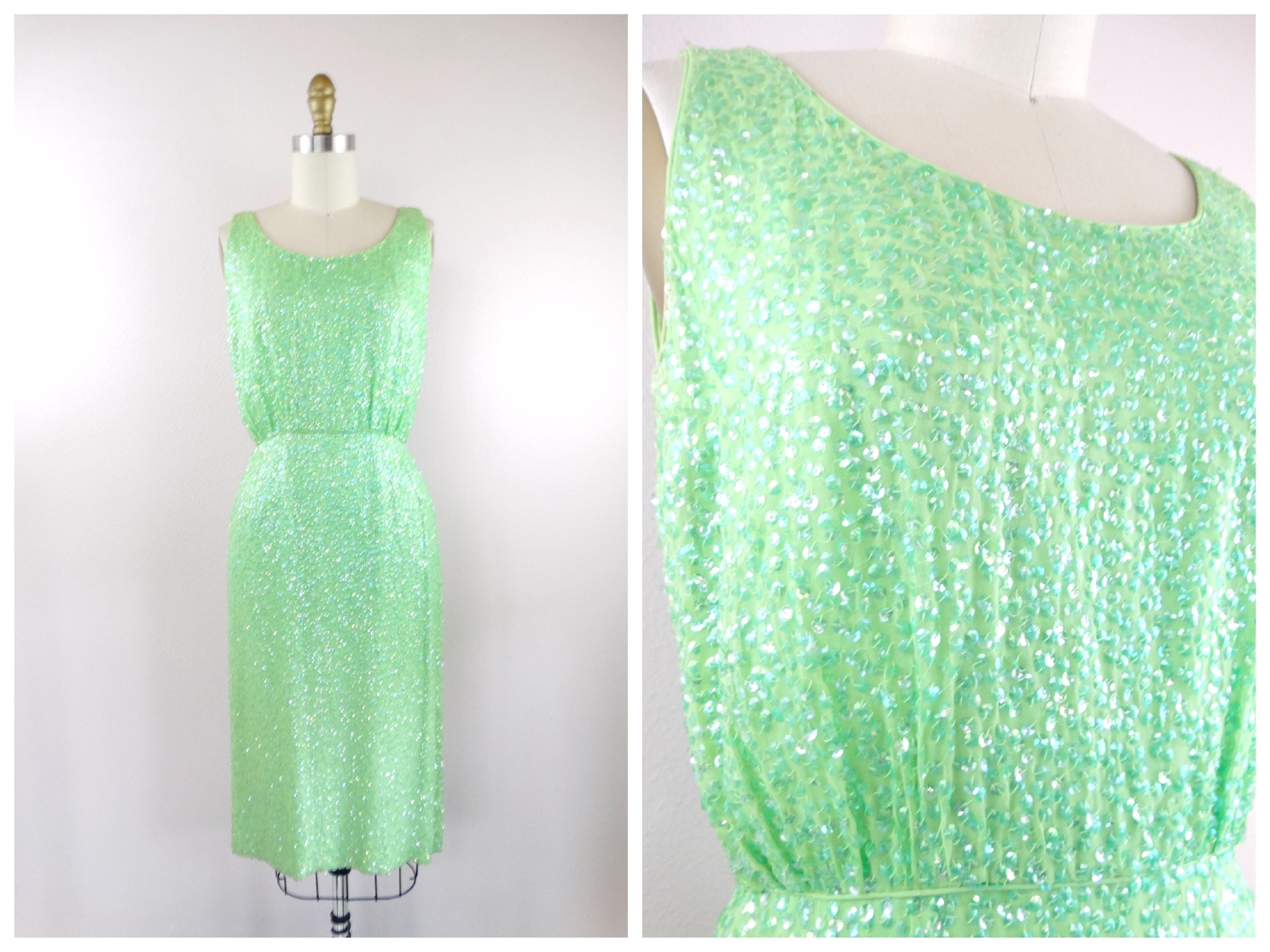 lime green sequin dress