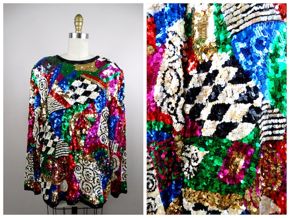 Bright Silk Rainbow Pattern Sweater Bright Silk Rainbow Pattern Sweater